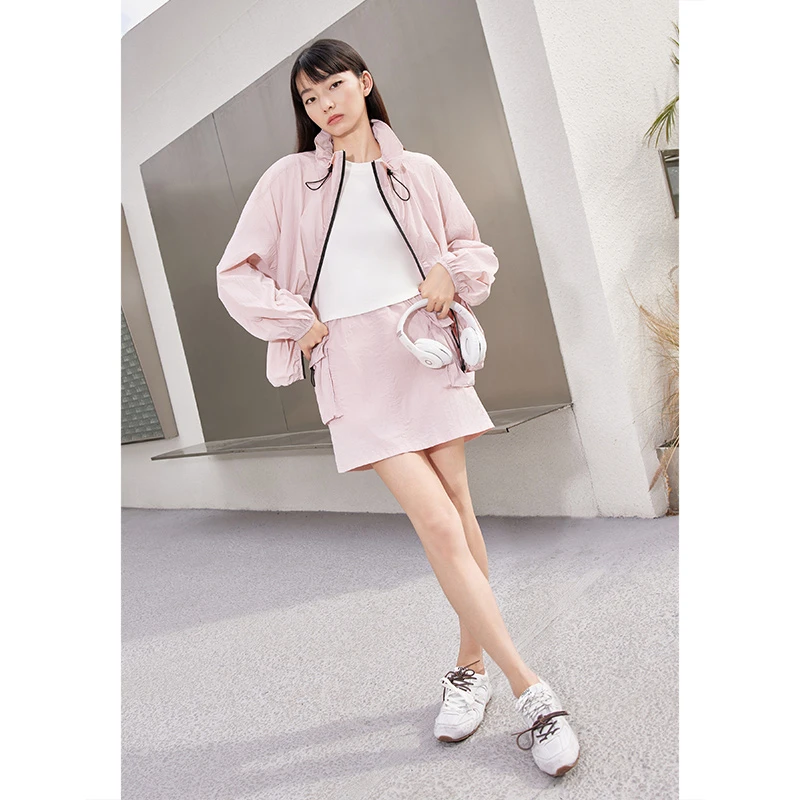 SALT.P可颜2025夏季新款淡粉色A字松紧腰抽绳半身裙女AC35250050
