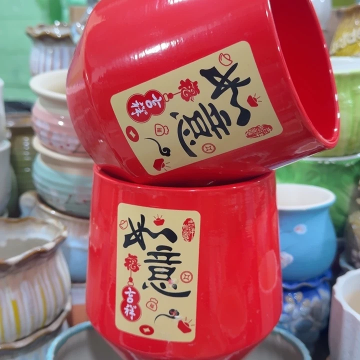 凑9块包邮，有孔，陶瓷花盆