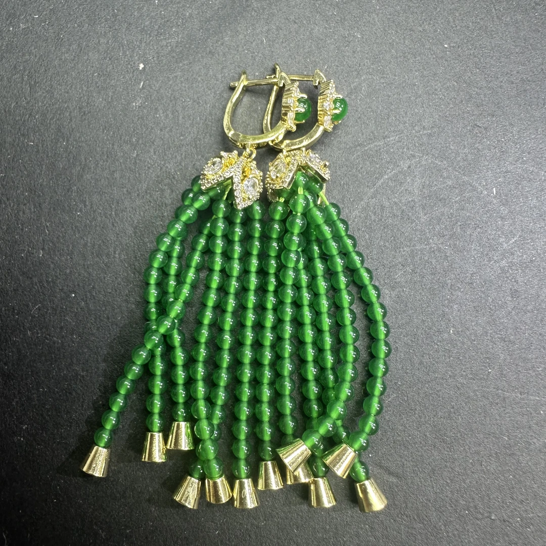 翡翠流苏耳饰H023