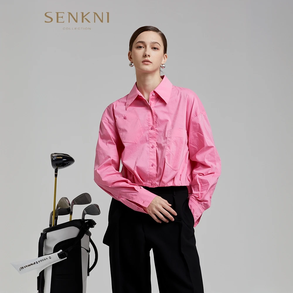 senkni/圣可尼洛神粉温柔吸睛衬衫S120303MF -12