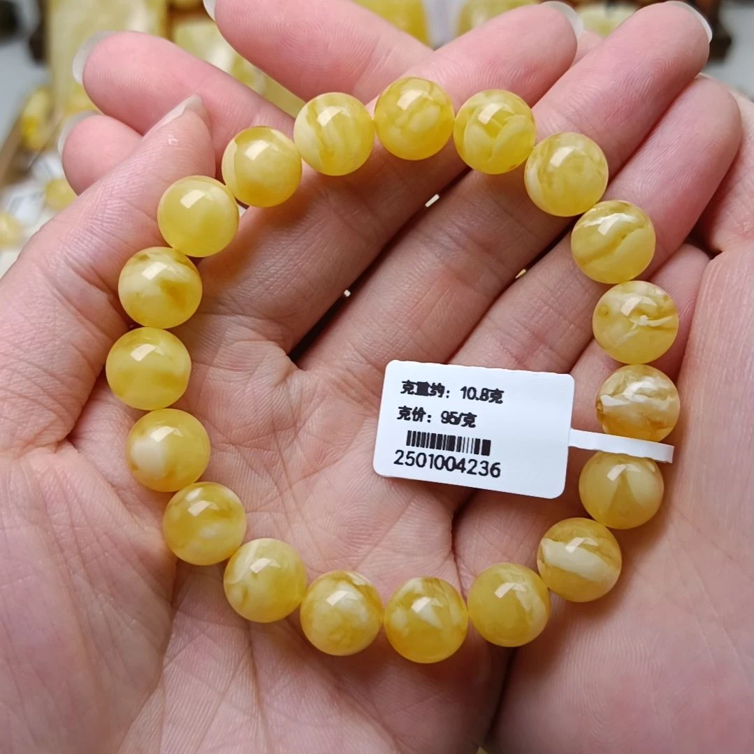 蜜蜡手串未镶嵌俄料