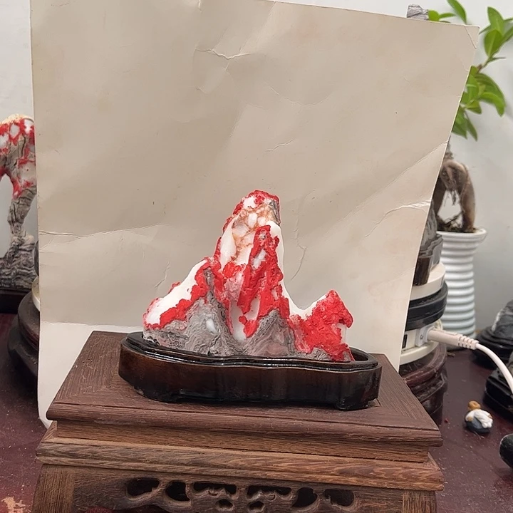 寒***风石材灵璧白灵石摆件