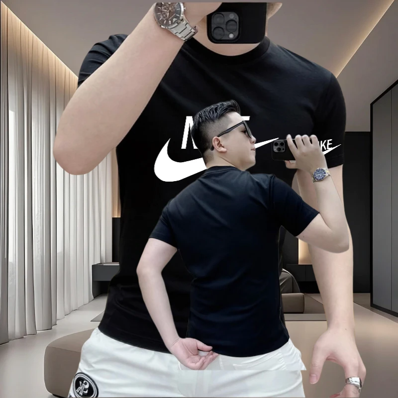 索罗娜凉感冰丝短袖t恤男夏季新款潮牌时尚圆领潮流休闲半袖上衣