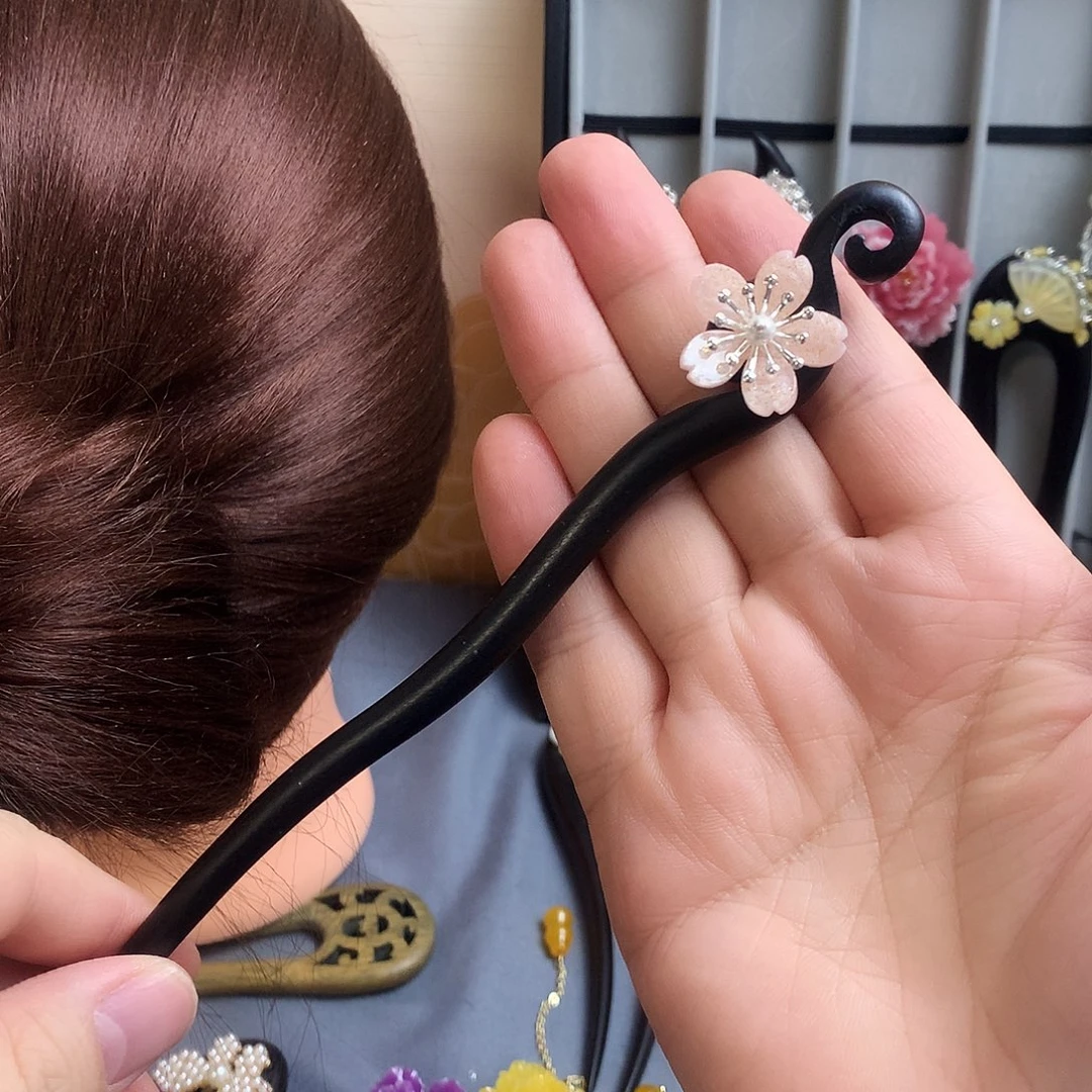 非金属木质18厘米黑檀木发簪