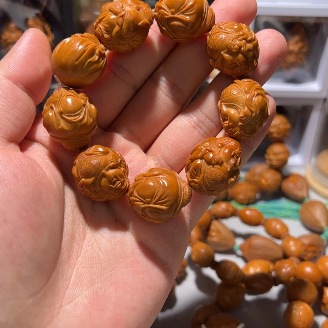 橄榄核手串/手链手工铁核八宝财神