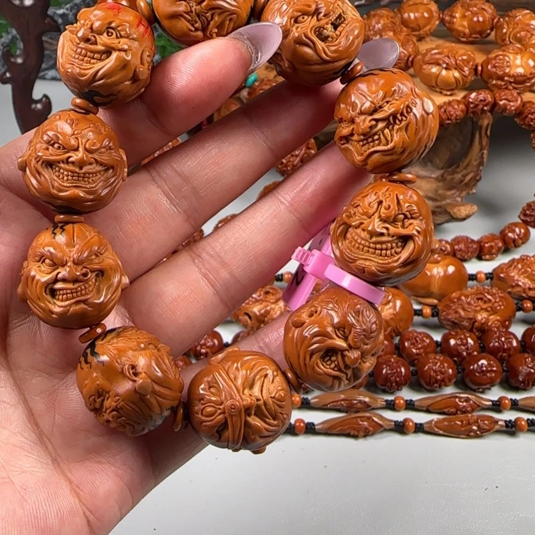 橄榄核手串/手链威***娜宽2.2梅林红核双面佛爷恶僧