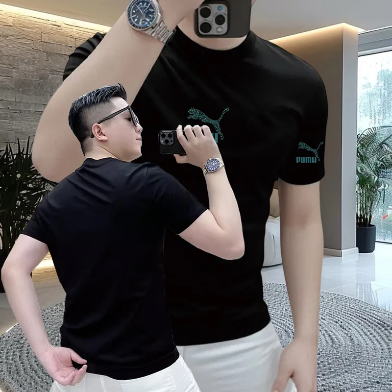 潮牌美式新款夏季男士纯棉短袖t恤潮流休闲百搭宽松圆领半袖上衣