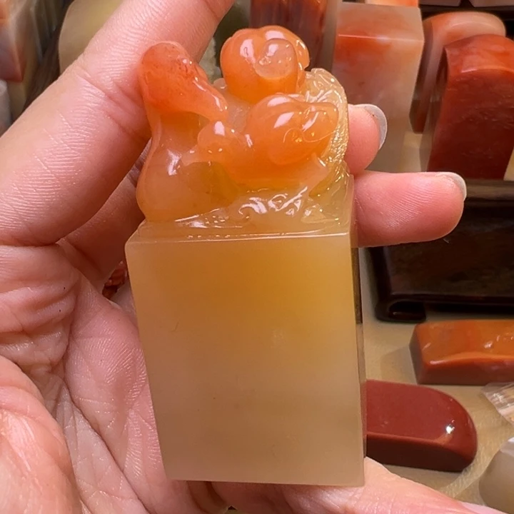 雾***天印石寿山石春江水暖鸭先知