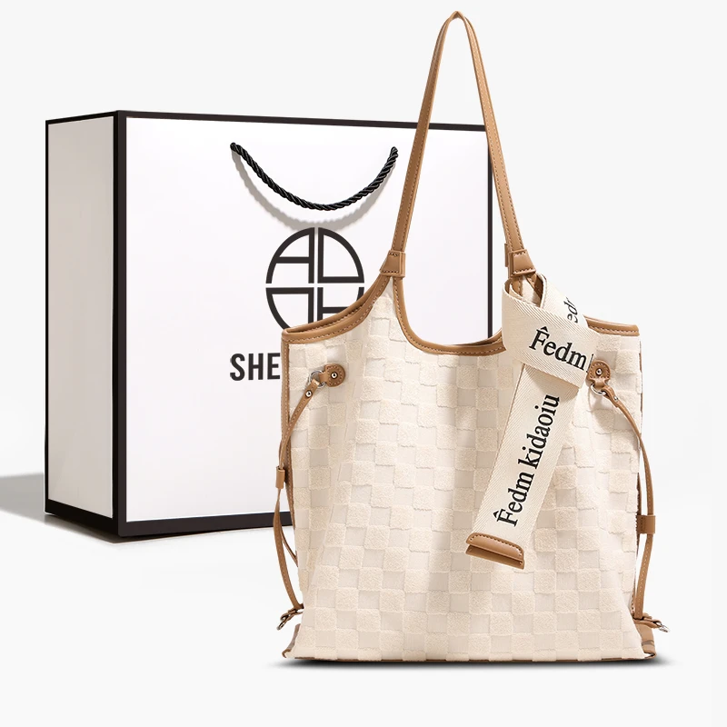 SHENGMILUO/圣米洛休闲包包女单肩大包高级百搭通勤大容量托特包