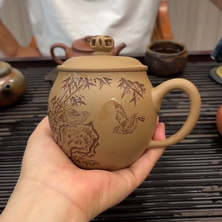 茶壶紫砂龙蛋杯手工制作300 cc