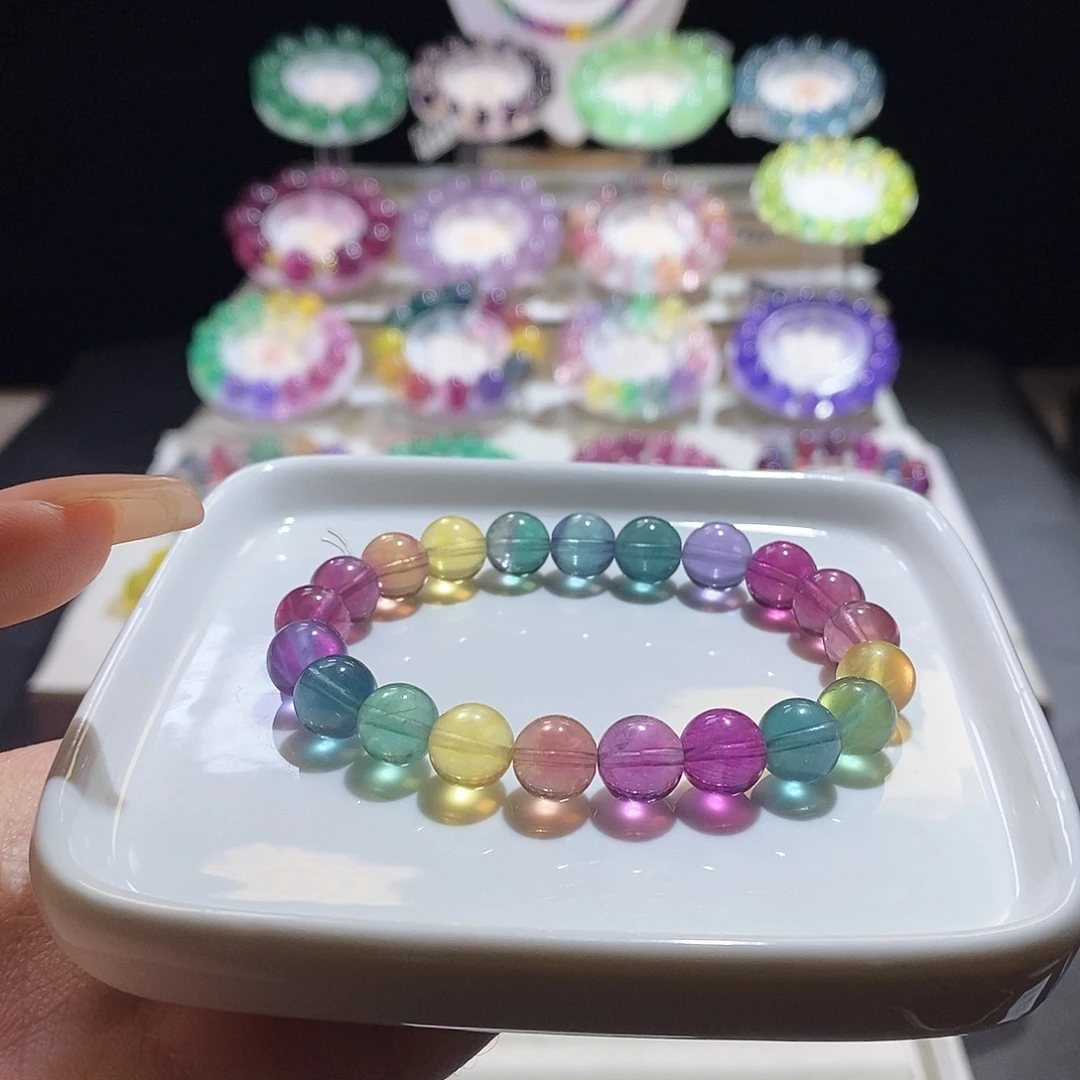 未镶嵌手链萤石彩虹福利价
