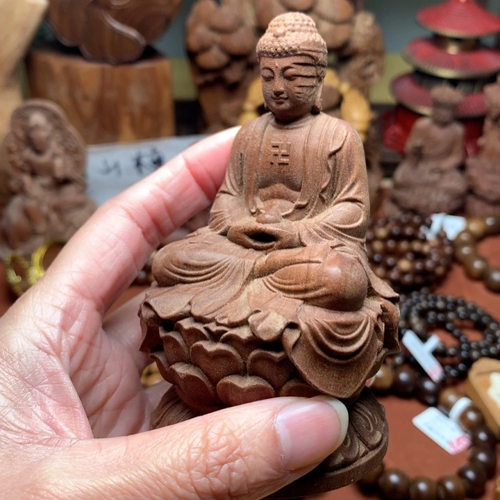 把件檀香木老山檀大日瑕疵