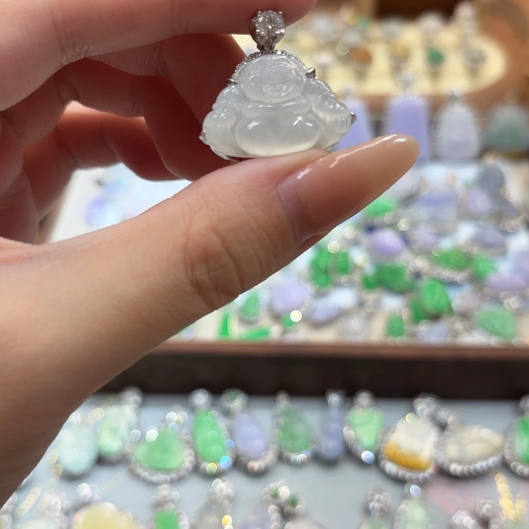 翡翠银S925镶嵌吊坠(不含链)