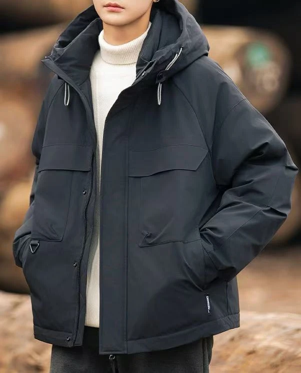 冬季新款90白鸭绒连帽冲锋衣羽绒服1302