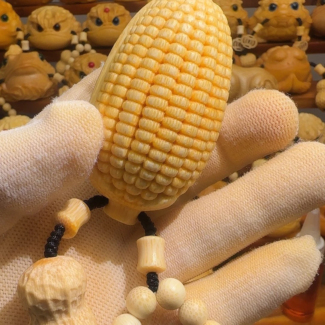 ~***~竹竹雕大玉米带竹链，送油刷子