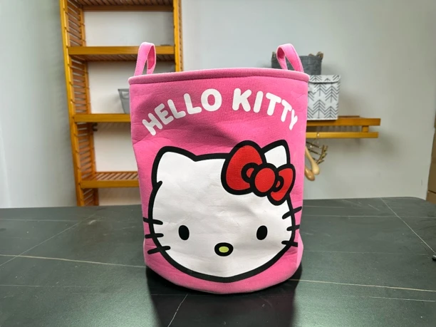 【HelloKitty】涤纶加棉卡通元素卡通风可折叠脏衣篮家用收纳筐