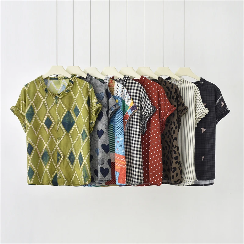 YH-[时髦不费力]2025夏季新款时尚舒适提花T恤K-MF1309