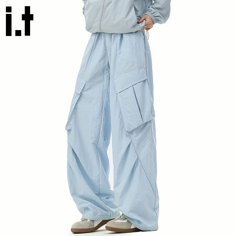 i.t:CHOCOOLATE薄款工装裤2025夏季新款美式宽松男士速干休闲长裤