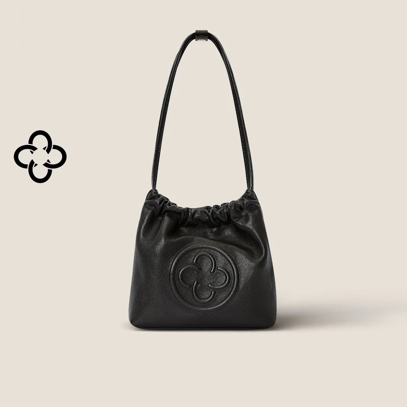 【意大利进口羊皮】CASSILE卡思乐腋下包包包新款抽绳垃圾袋潮