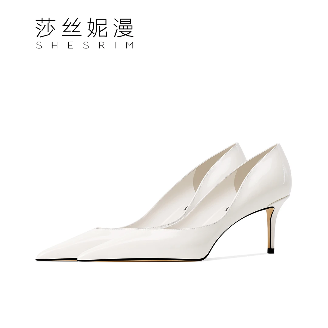 263-2025春新款细跟女浅口单鞋时尚黑色性感百搭细高跟气质尖头