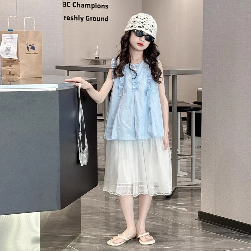 女童裙子夏2025新款夏季儿童连衣裙高级感公主裙洋气女孩夏装纱裙