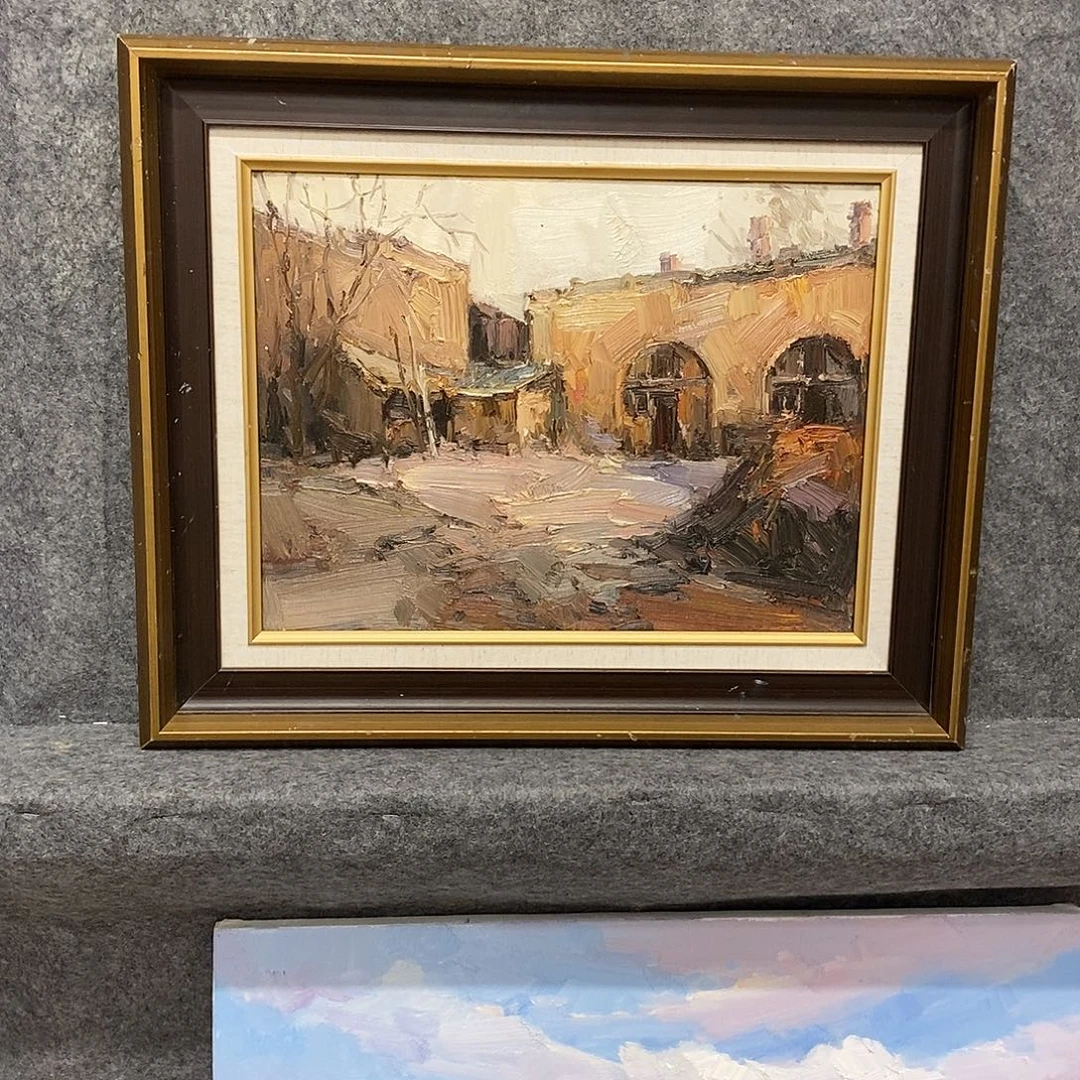 开***记油画带外框画芯尺寸40x30cm