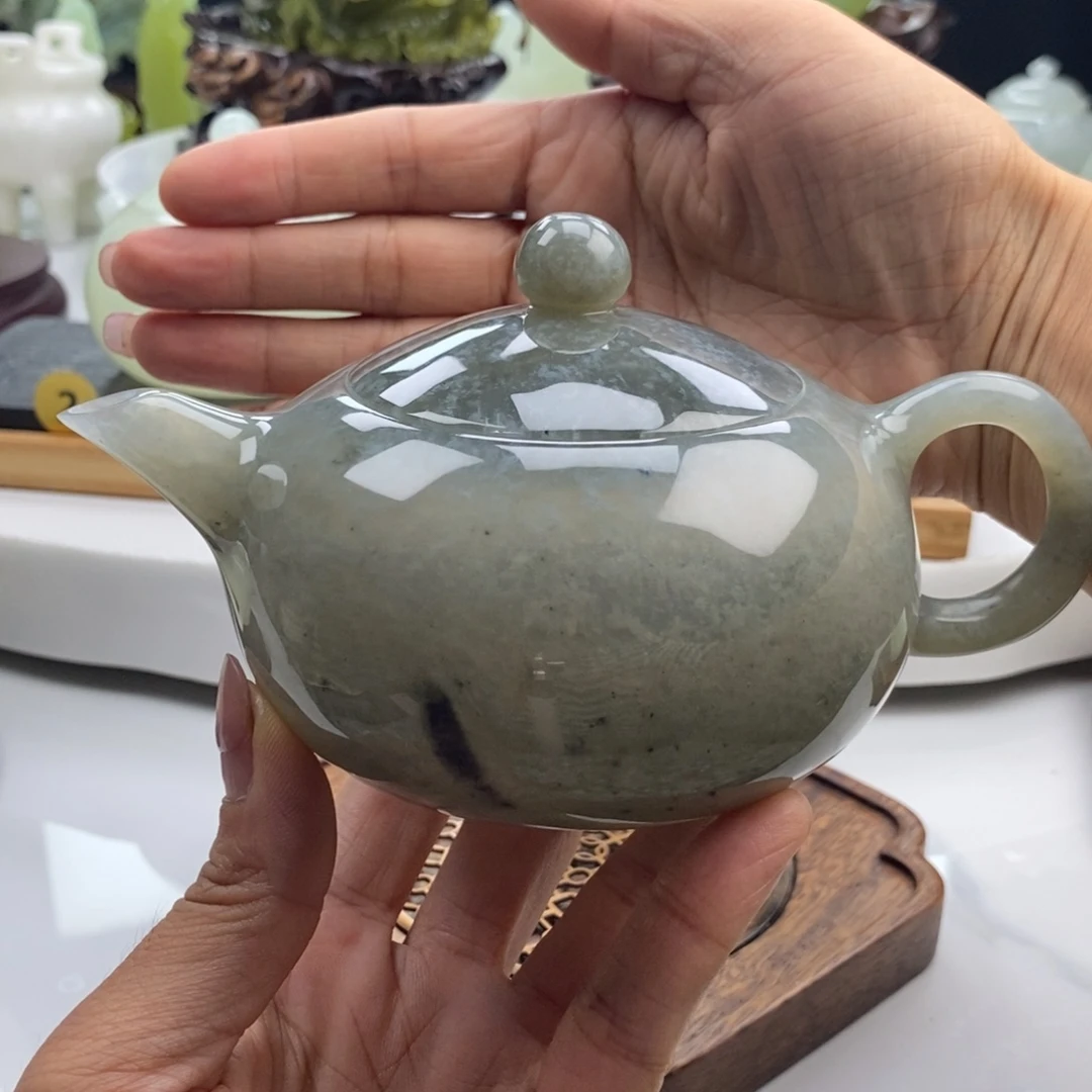 岫玉未镶嵌四大名玉茶壶240毫升