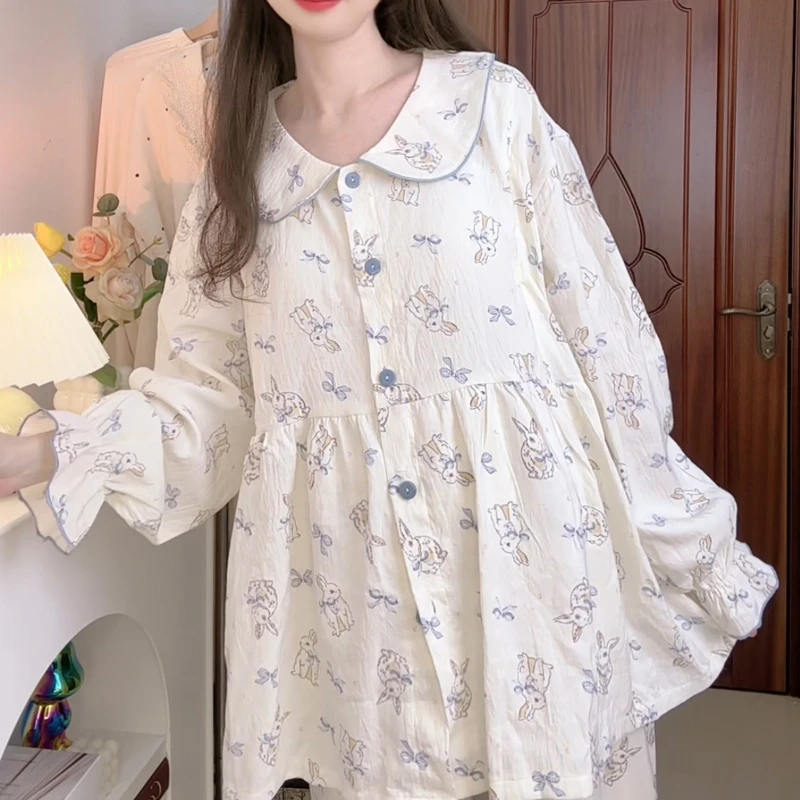 月子服产后待产孕妇家居服夏季薄款拉链哺乳睡衣喂奶吸汗透气套装