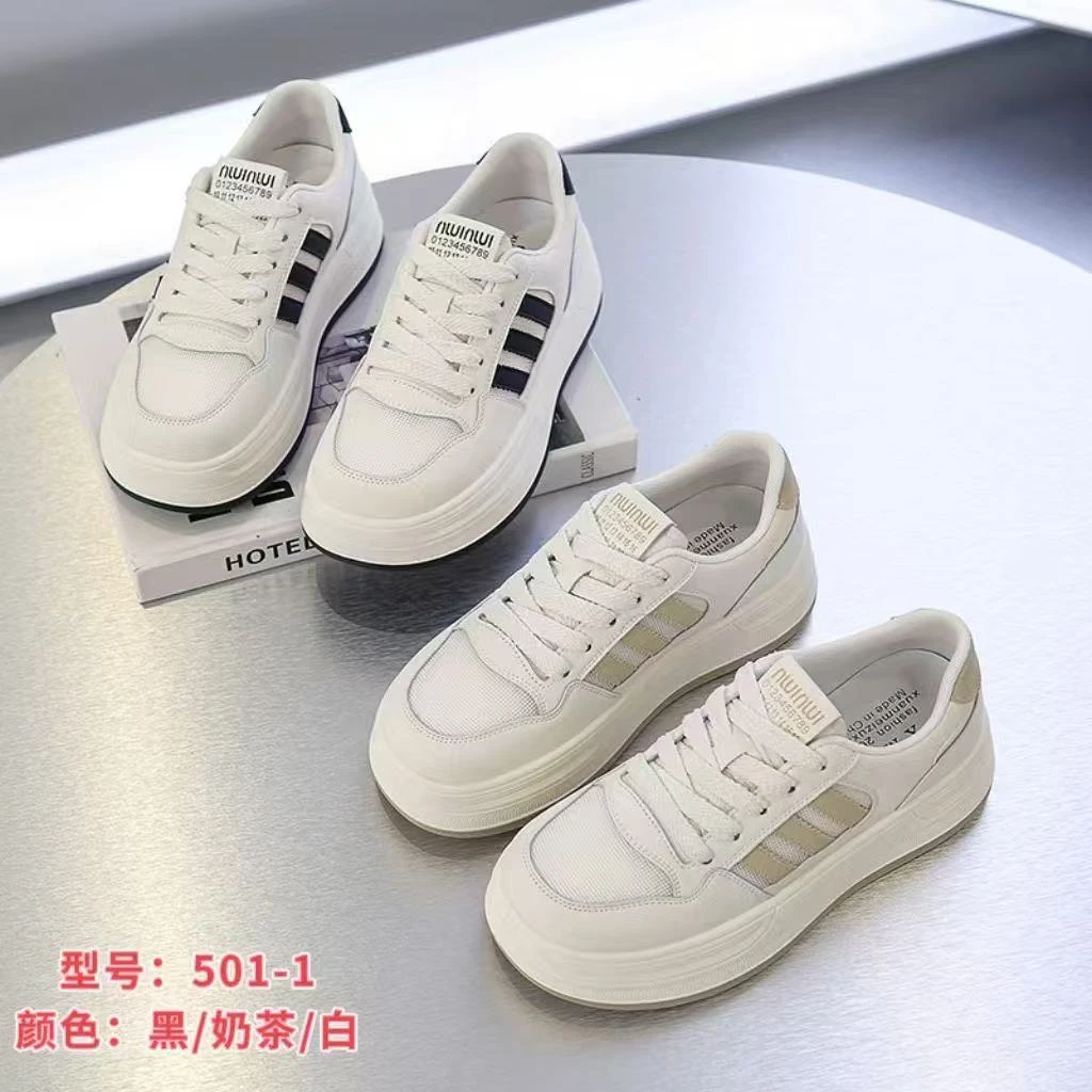 ins透气女鞋韩版小白鞋单鞋平底时尚休闲鞋圆头运动厚底夏季