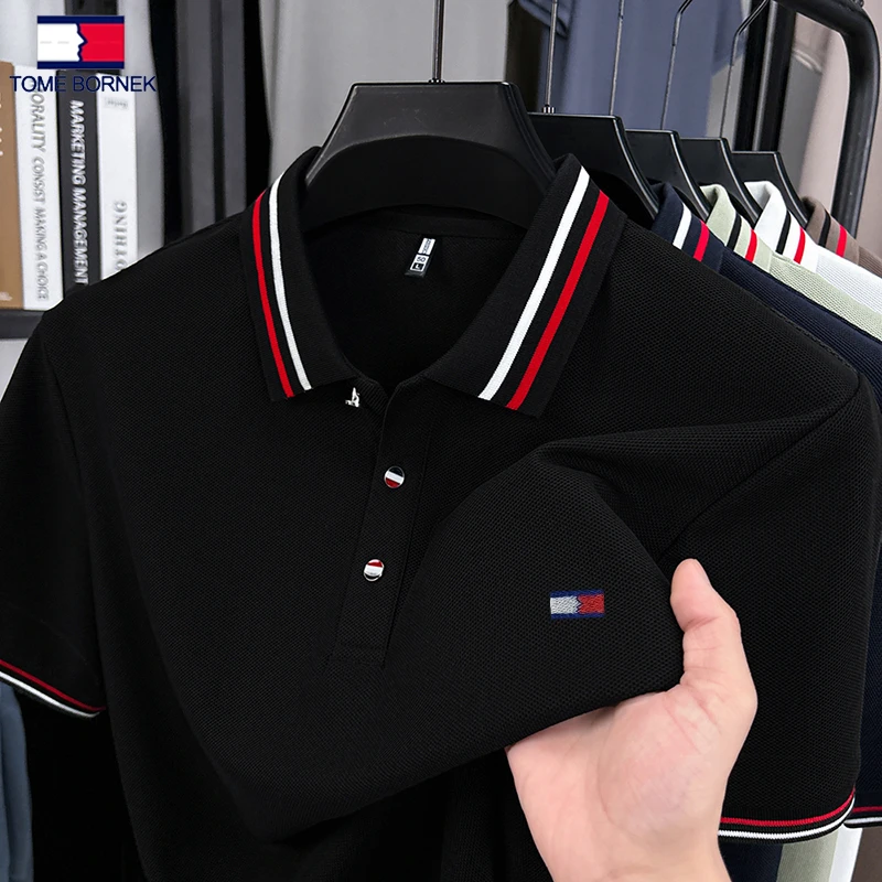 【旗舰店】品牌汤米希凯利男士短袖POLO衫夏季透气商务休闲翻领T恤