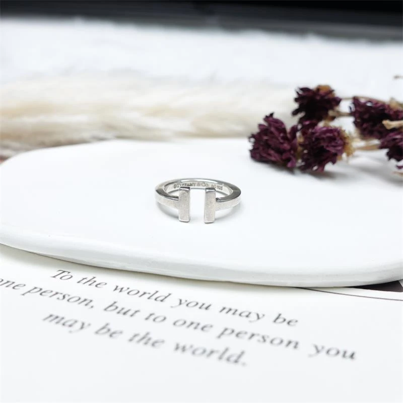 99新 Tiffany & Co./蒂芙尼 925/双T戒指T_ZY0000298668
