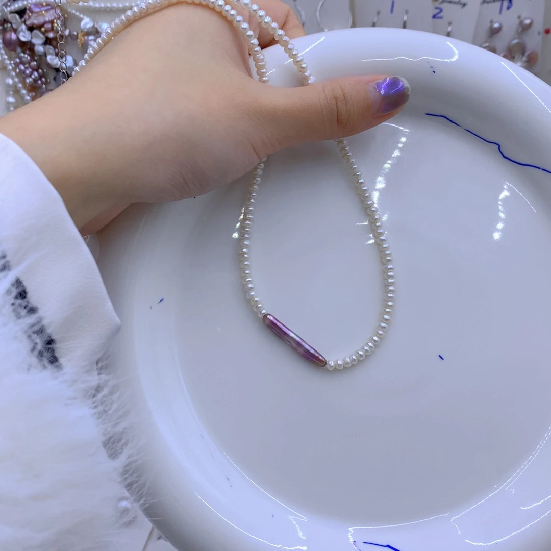 淡水珍珠颈饰银S925镶嵌