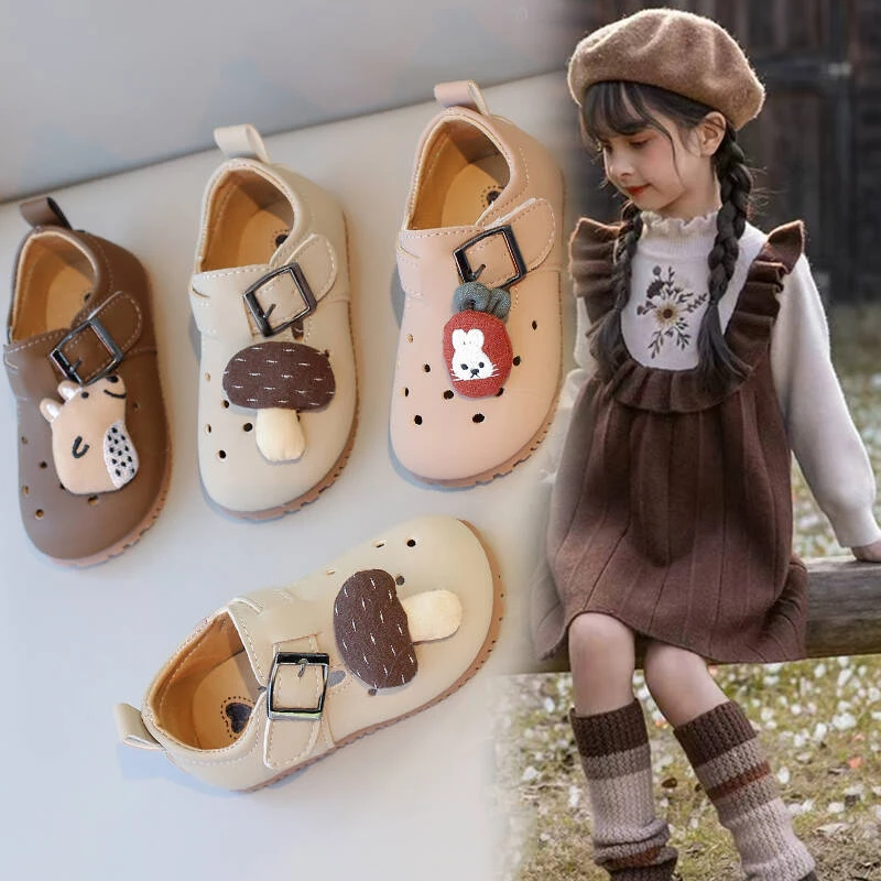 女童小皮鞋2025新款春夏季儿童时尚卡通逗逗鞋软底勃肯单鞋