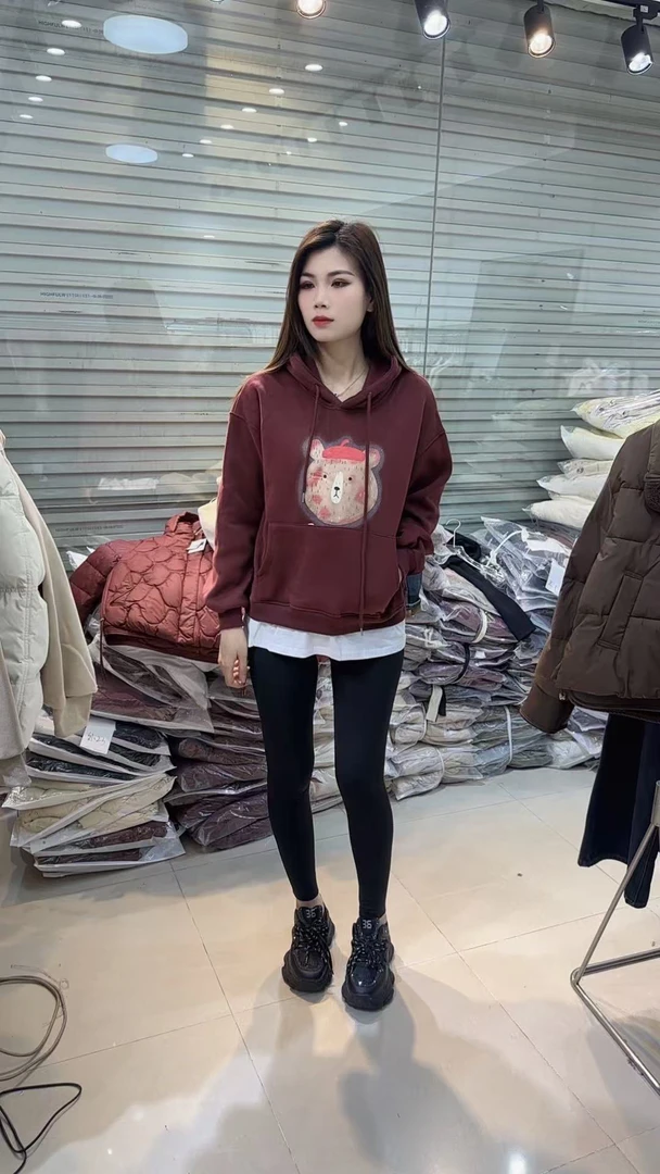 布阁服饰加绒拼接卫衣