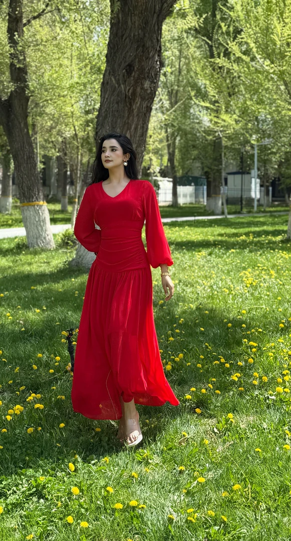 2025fargizV领夏季新款收腰显瘦雪纺裙休闲气质长裙