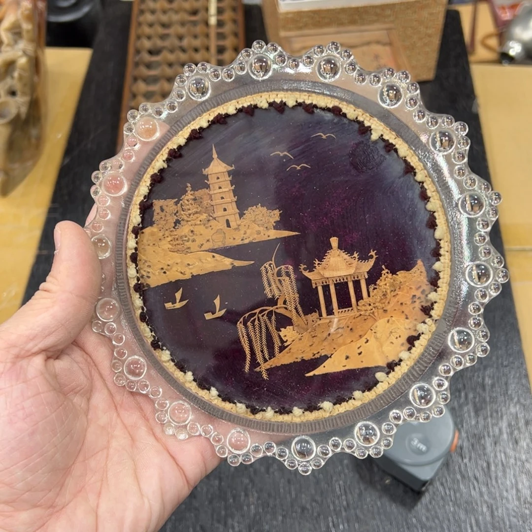 玻璃日本中古工艺品摆件