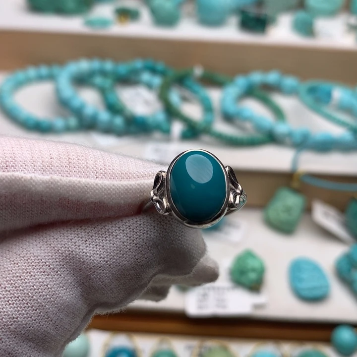 绿松石银S925镶嵌珠宝奇石10.3mm