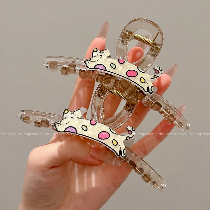 可爱小狗抓夹发卡女2025新款发量多大号鲨鱼夹后脑勺头发夹子头饰