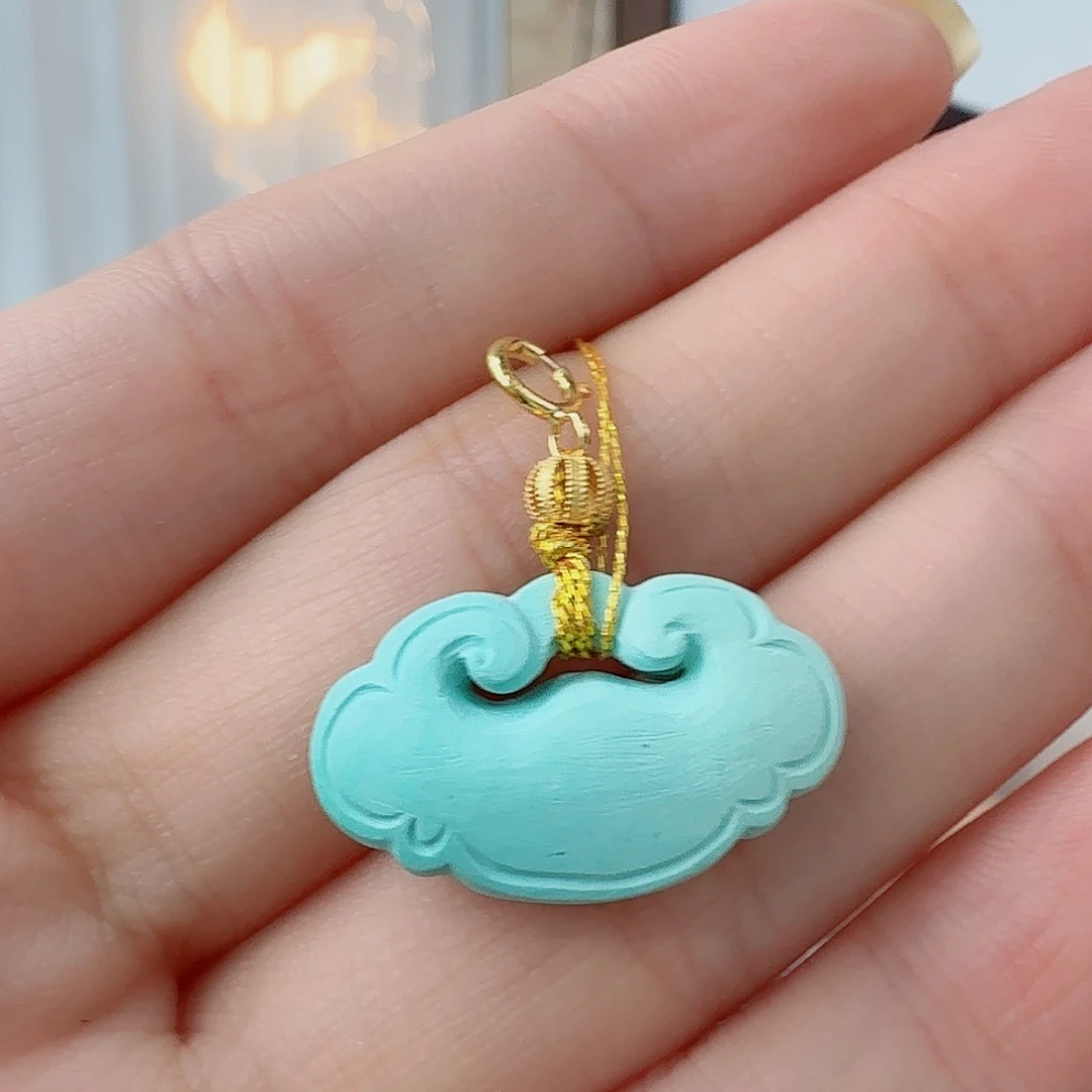 泠***泠绿松石18K金镶嵌珠宝奇石