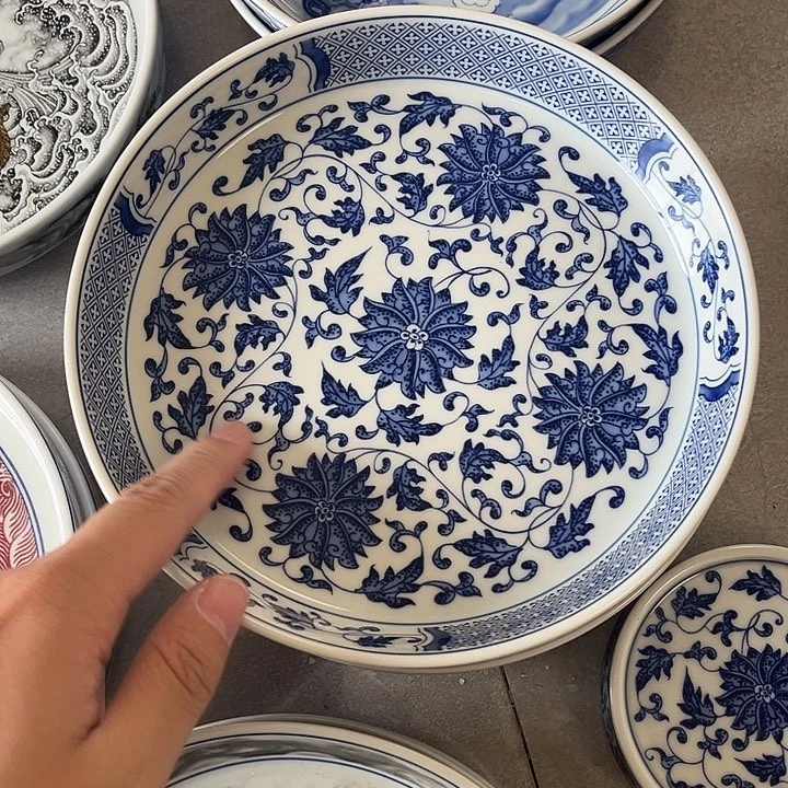 杯景德镇青花缠枝莲大壶承