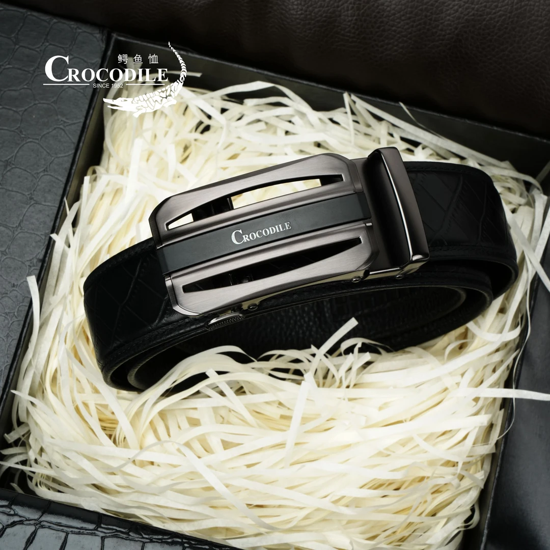 鳄鱼恤男士皮带鳄鱼皮高端奢真皮腰带简约名牌情人节裤带皮带送礼