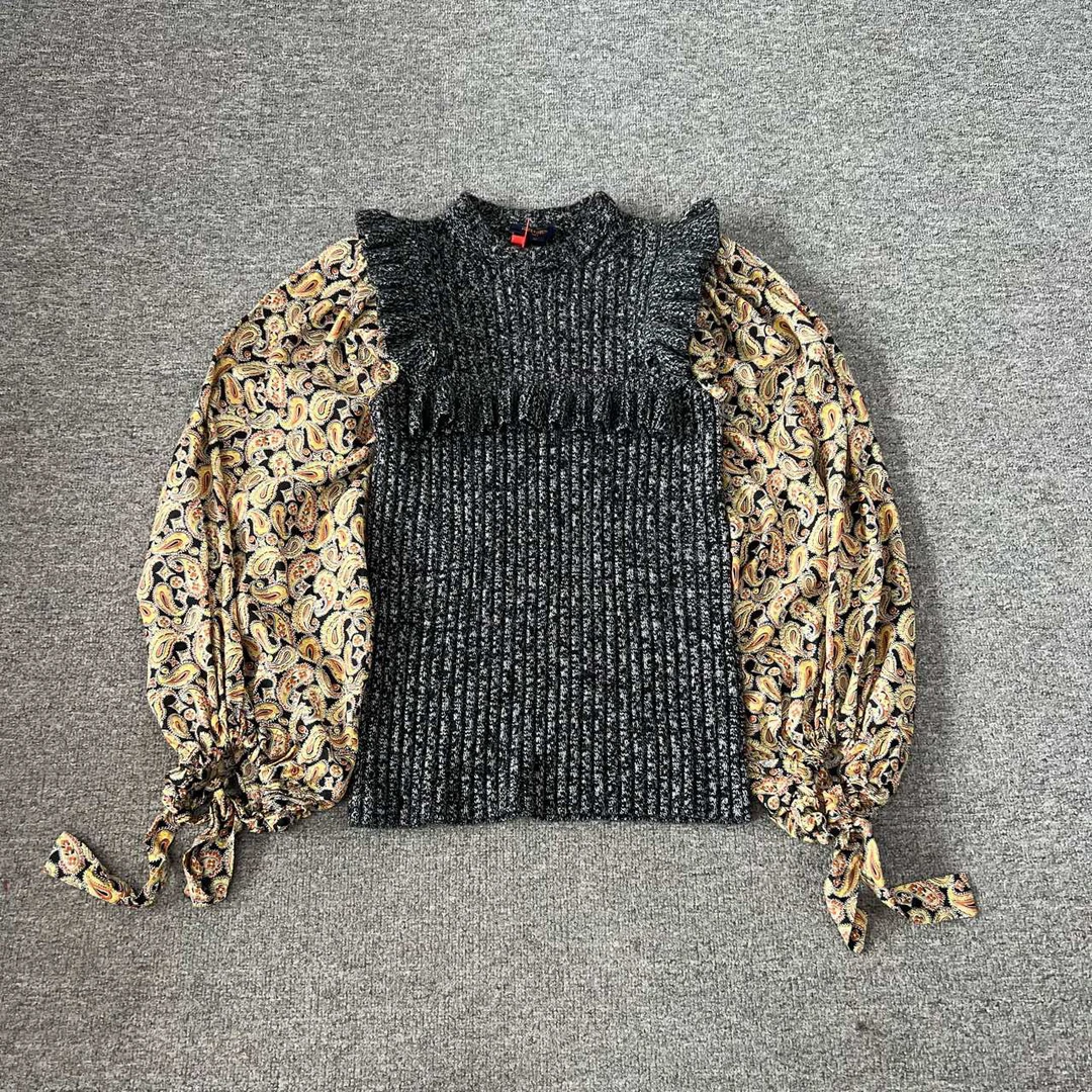 99新 LouisVuitton/路易威登 腰果花 拼接 针织毛衣 M码
