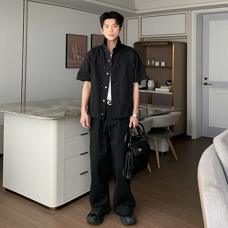 一轩轩轩【拾光信筏】春夏新款老钱风牛仔衬衫裤子套装51004-51004