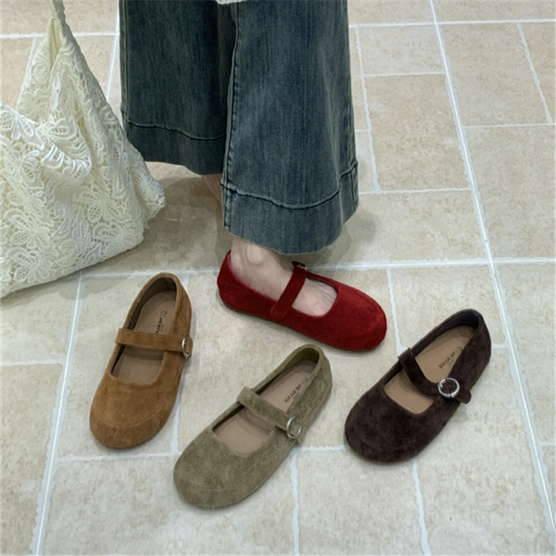 牛皮版厚底玛丽珍鞋女博肯鞋2025年新款圆头皮带扣增高丑萌勃肯鞋