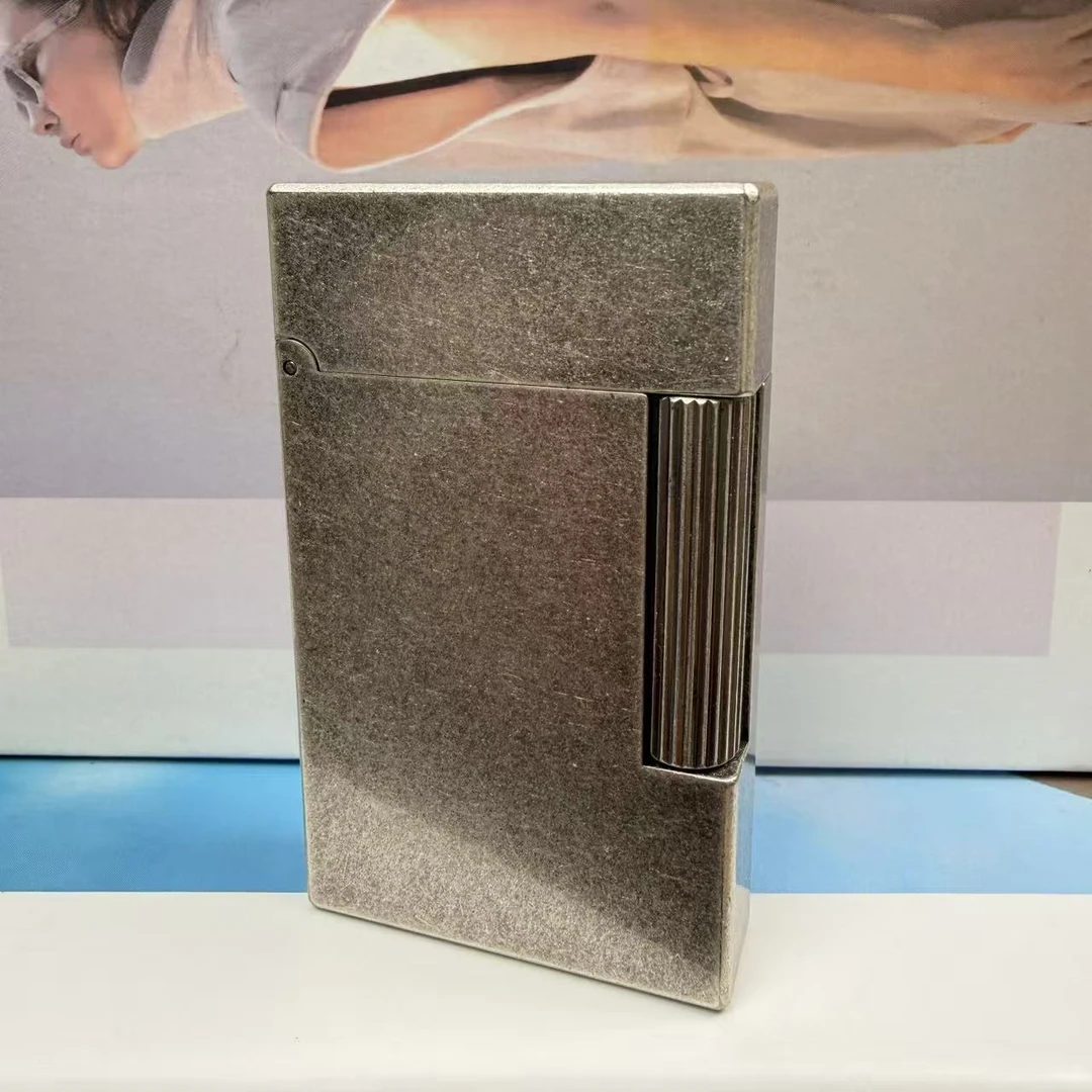 卡路光面古银风古银色纯铜朗声钢音侧滑加气时尚打火机个性个性