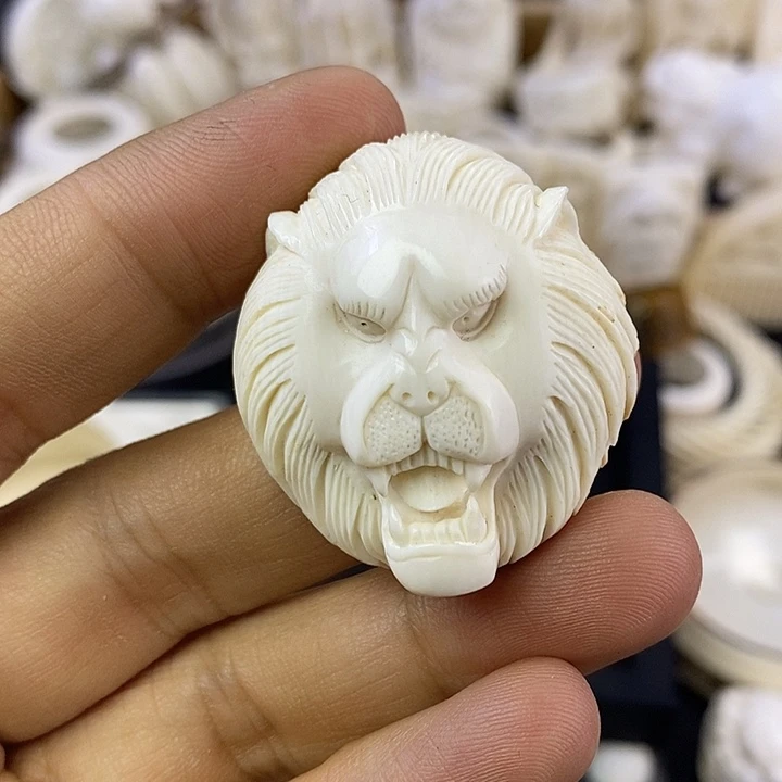 猛犸象牙吊坠狮子头