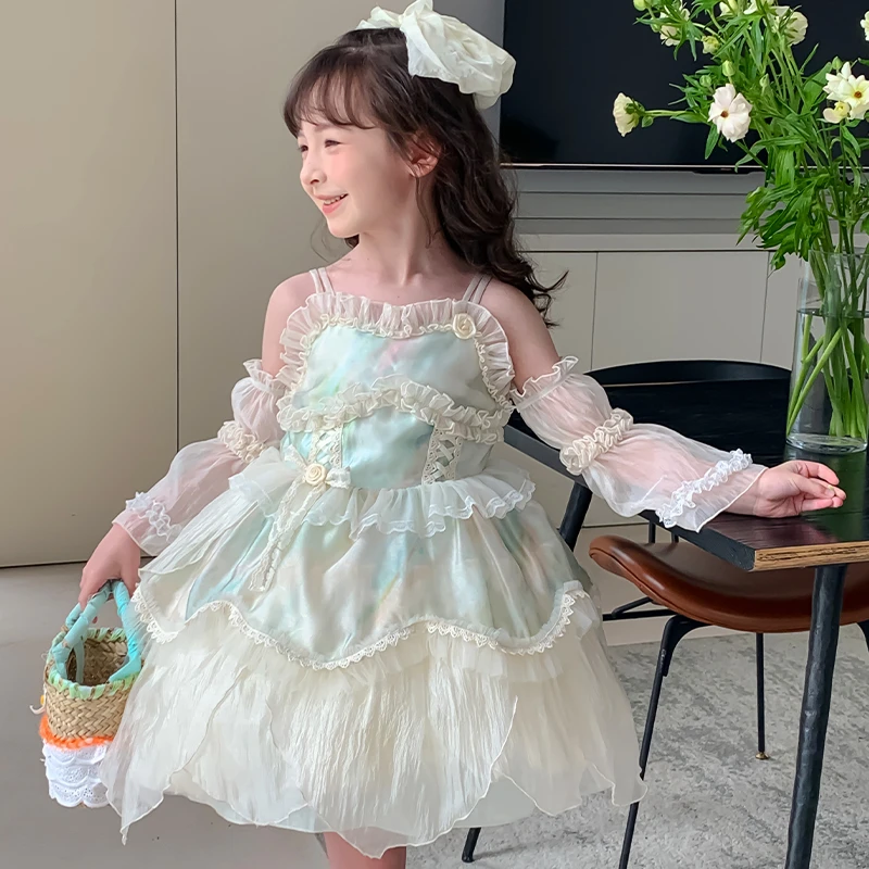 尤画原创设计师童品2025新款夏季女童中大童连衣裙68069