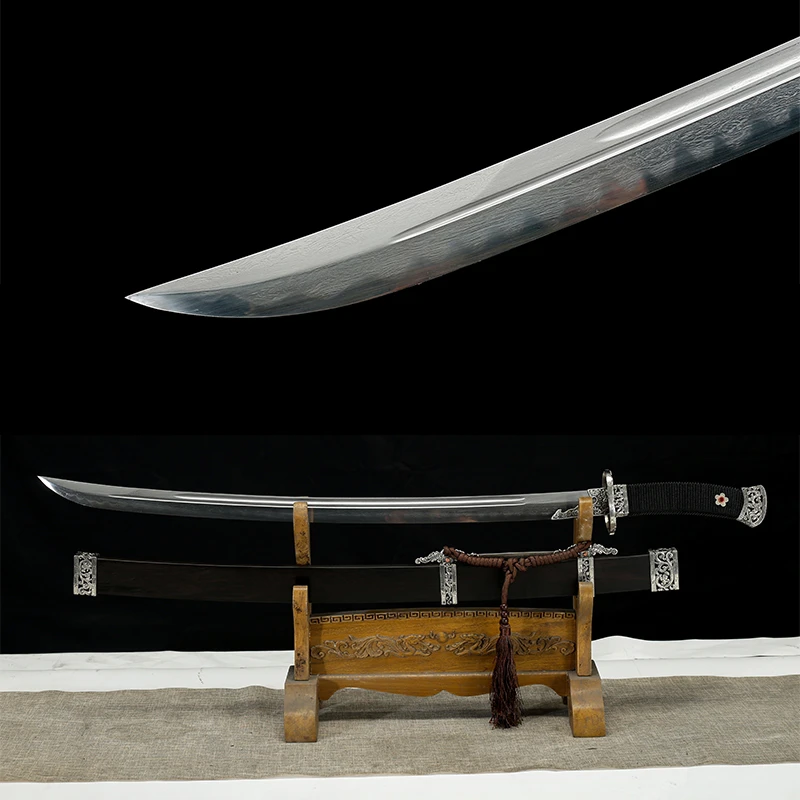 缠叶连枝清刀 方鞘版 黑檀 白铜  未开刃