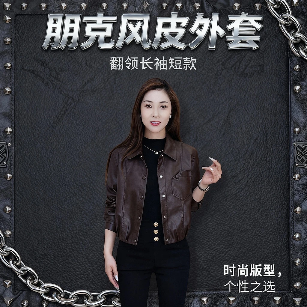 时尚设计感皮外套女2025秋季新款洋气修身显瘦机车服短款皮夹克潮