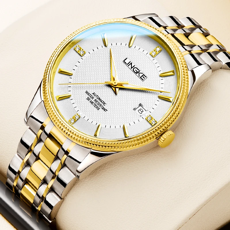 非凡珍品系列金色经典简约男士防水机械腕表潮流X6